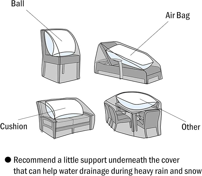 F&J Outdoors Heavy Duty Waterproof Anti-UV Rip-stop Fabric Extra Large Patio Furniture Covers, Grey, 140"x86"x30.5"