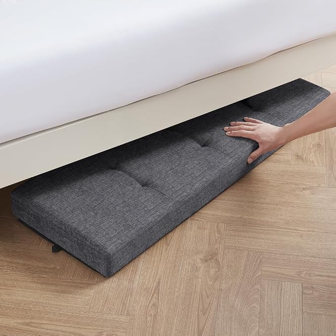 Ornavo Home 43 Inch Storage Ottoman, Large Storage Bench, Ottoman with Storage with Legs, Foot Rest Stool, Bedroom Bench - Dark Gray