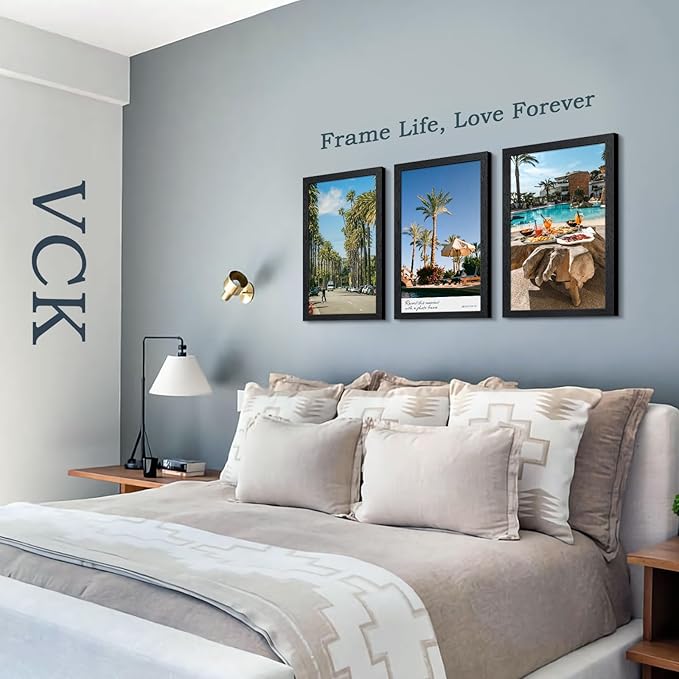 VCK 14x24 Picture Frame Set of 2, Black Solid Wood Poster Frames, Textured Exclusive Wall Gallery Frame