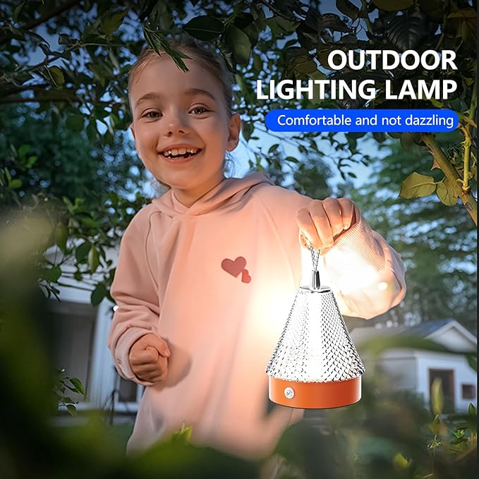 Rechargeable Desk lamp for Bedroom, Bedside lamp with White and Warm Yellow Light, Portable Night Light with Touch Control, Suitable for Bedroom, Camping