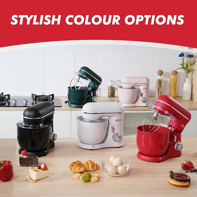 Kitchen in the Box Stand Mixer, 3.5QT Two Bowls Small Kitchen Electric Mixer, 10-Speed Portable Lightweight Matte Finish with Egg Whisk, Dough Hook, Beater (Matte Red, 3.5QT)