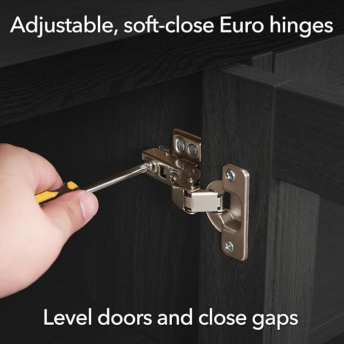 Henn&Hart Whitman, 70'' Rectangular TV Stand, Black Grain