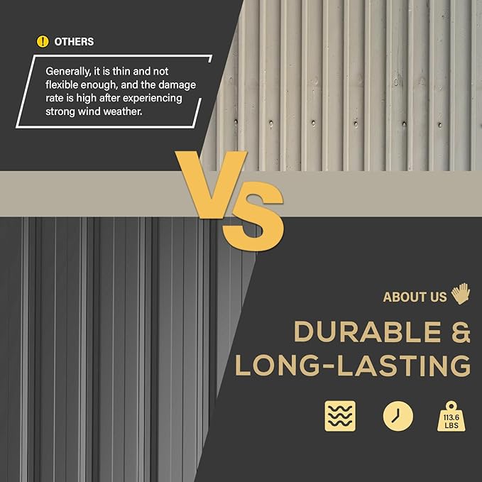 AECOJOY Shed Lean to Storage Shed, Large Outdoor 8' x 10' Metal Wall Side Bike Shed & Outdoor Storage, Garden Storage Cabinet for Backayrd, Patio and Outdoor Use in Dark Grey