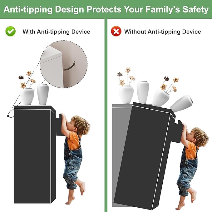 Metal Dresser Tall White Dresser for Bedroom Chest,53.54" H White Drawer Chest, Closet Dressers & Chests of Drawers for Living Room, Hallway (5 Drawers Rounded Corners)