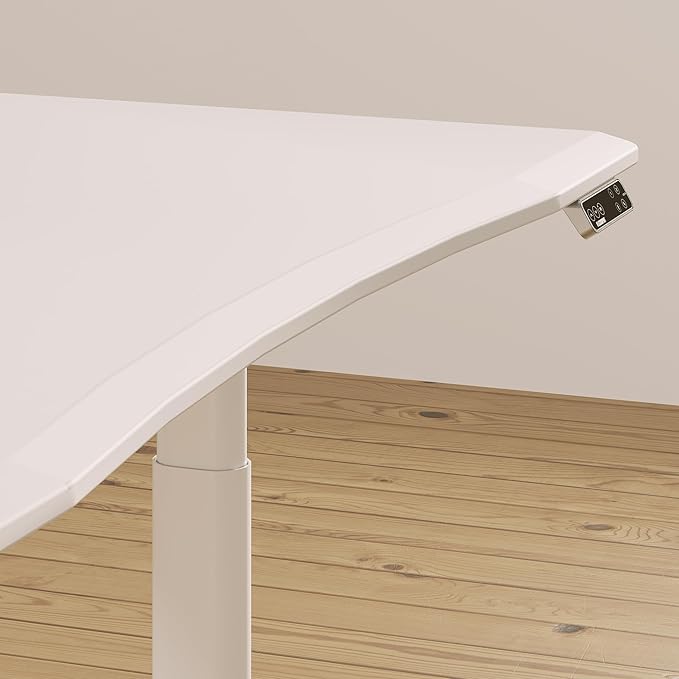 FLEXISPOT E6 Pro Oval Leg Dual Motor 3 Stages Standing Desk 60x27 Inch Skin-Friendly Electric Height Adjustable Whole-Piece Sit Stand Up Desk 150KG Load Capacity (White Frame + White Desktop)