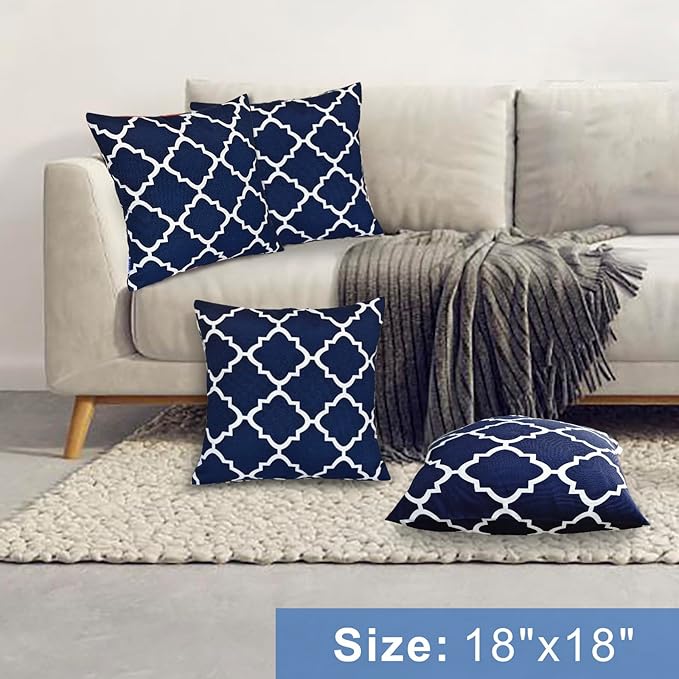 JMGBird Outdoor Pillows, Water Resistance Throw Pillows with Inserts,18x18 Inch,Pack of 2