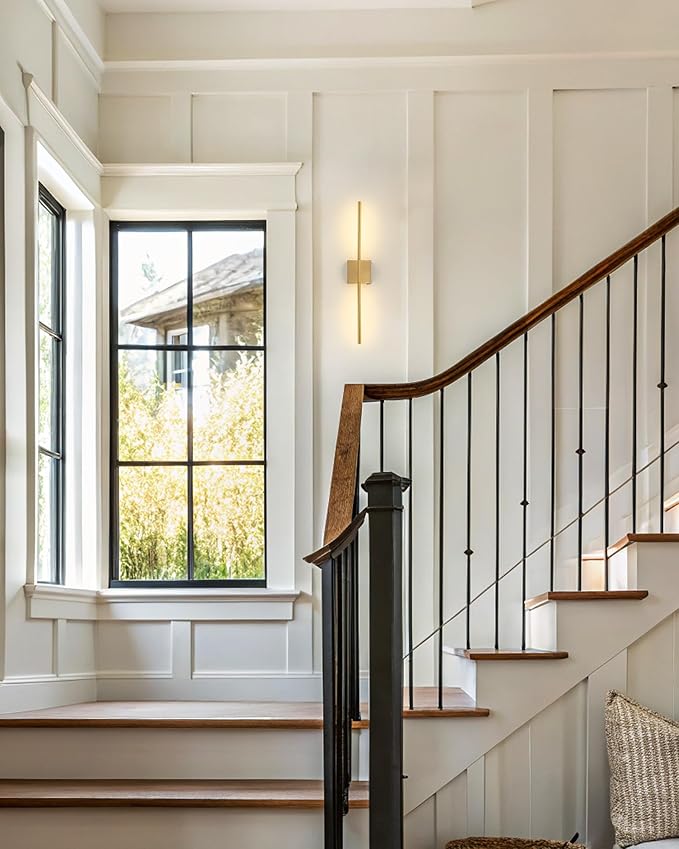 KDG Cordless Wall Sconces Set of 2, Wireless 7000mAh Rechargeable Battery Operated LED Wall Lamps with Remote, 360° Rotate Lightings for Wall Painting, Bedroom, Hallway, Night Light 23.6 inch (Gold)