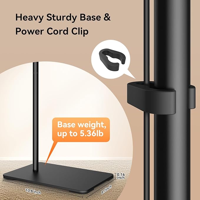 Lash Light for Eyelash Tech, Led Half Moon Light Floor Lamp for Eyelash Extensions, Tattoo, Esthetician Artists, Nail Art, Skincare, Adjustable Height, Dimmable Brightness, with Movable Tray