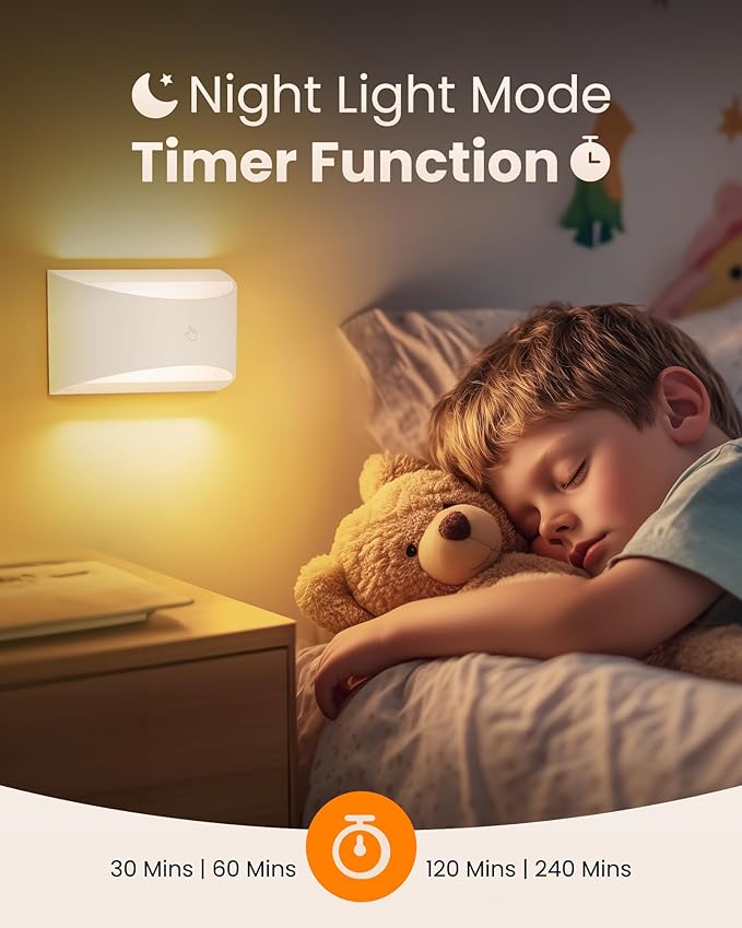 Brightown Battery Powered Wall Sconces Set of Two, Rechargeable Magnetic Wall Sconce with Remote Control, 3 Colors Wireless Up and Down Wall Mount Light for Hallway Bedroom Bedside Living Room(White)