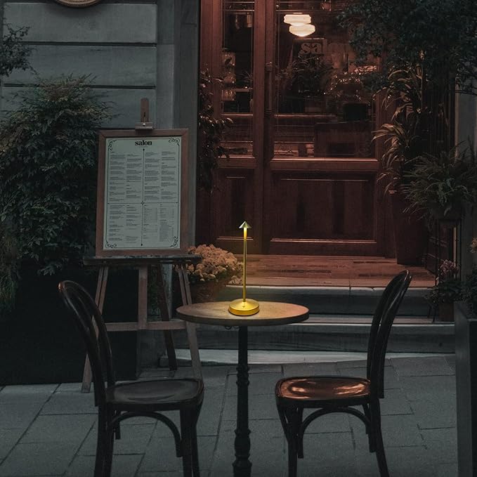 Rechargeable Cordless Lamps,3000mAh Battery Operated Table Lamp,Portable LED Touch 2 Levels Brightness Dimmable Bar Lamp,Battery Powered Lamps for Bars,Restaurant,Living Room(2 Pack,Gold)