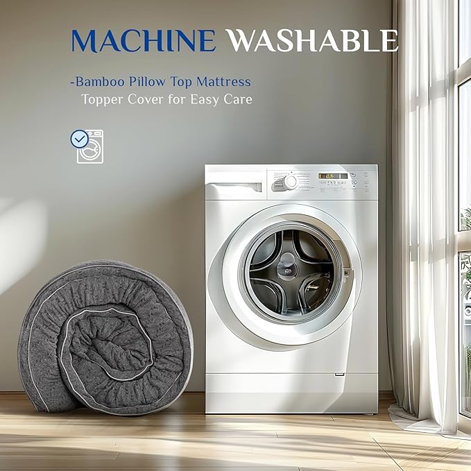 Dual Layer 3 Inch Memory Foam Mattress Topper California King Size, 2 Inch Cooling Gel Memory Foam Plus 1 Inch Pillow Top Mattress Pad Cover, with 8-21 Inch Deep Pocket, Grey