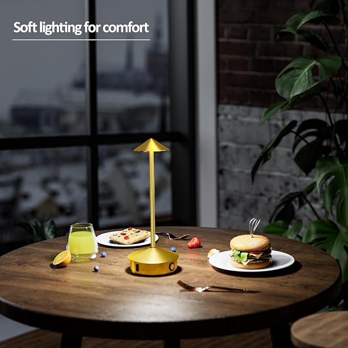 Cordless Table Lamps Set of 2, Portable LED Desk Lamp, 6000mAh Battery Operated, 3 Level Brightness Rechargeable Lamp with Modern Design, Table Light for Home Office/Bedroom/Living Room/Outdoo