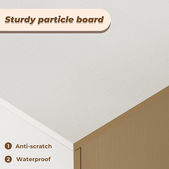 SUPERJARE TV Stand for 55 Inch TV, Entertainment Center with Adjustable Shelf, 2 Cabinets, TV Console Table, Media Console, Solid Wood Feet, Cord Holes, for Living Room, Bedroom, White