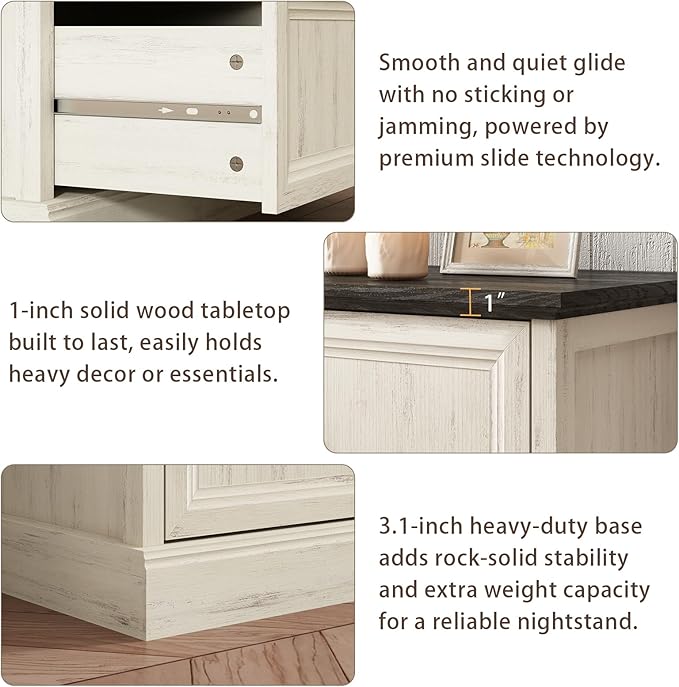 Farmhouse 6 Drawer Dresser for Bedroom, 55 Inch Wide Modern White Dresser TV Stand with Large Drawers & Bar Handles, Rustic Wood Chest of Drawers for Bedroom, Living Room, Hallway, Entryway.