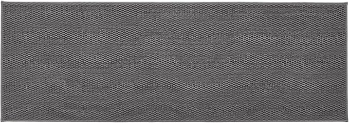 Bathroom Runner Rug, Long Bath Mat Washable Thin Quick Dry Low Pile Bathroom Runner Rugs 24 x 60 Non Slip, Dark Grey 24"x60"