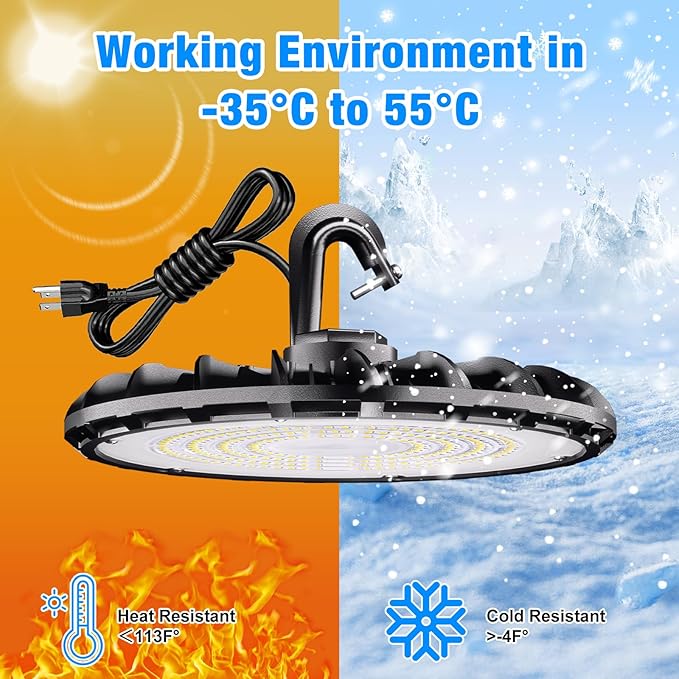 150W 10 Pack UFO LED High Bay Light, High Bay LED Shop Lights for Warehouse Workshop, 16,500LM, 5000K Daylight, Highbay LED Shop Lights Plug & Play, IP65 Waterproof UL Listed