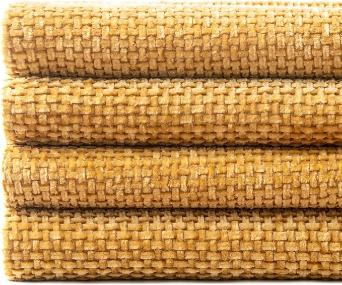 MIULEE Pack of 4 Couch Throw Pillow Covers 20x20 Inch Gold Soft Decorative Chenille Pillow Covers Farmhouse Accent Cushion Covers for Boho Home Decor Sofa Bedroom Living Room