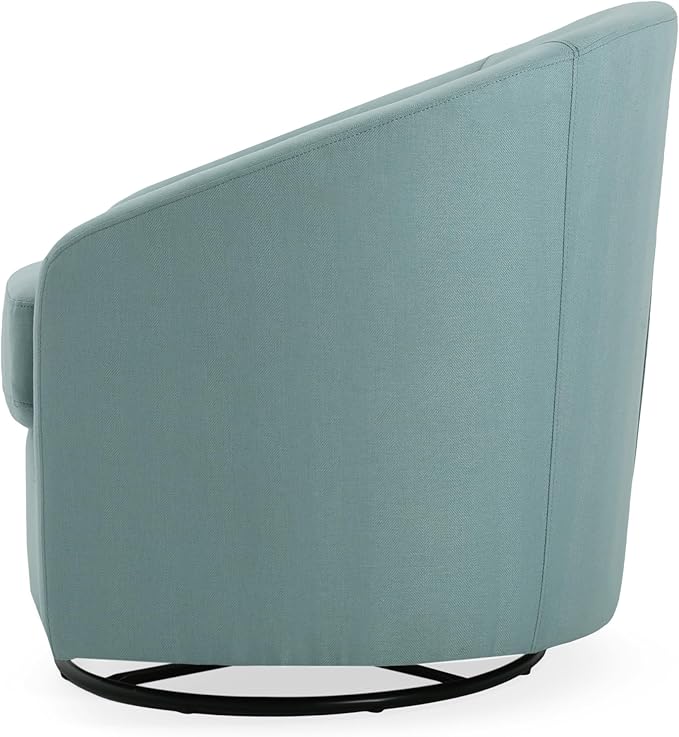 Christopher Knight Home Fabric Swivel Gliding Chair,Swivel Accent Barrel Chair,Comfy Bedroom Chair,Upholstered Barrel Chair for Living Room,Light Blue