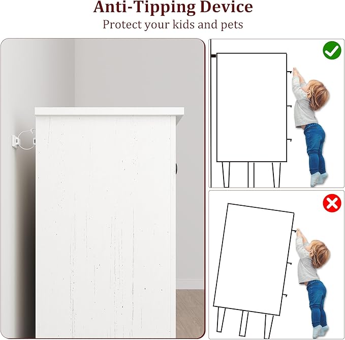 GarveeHome 6 Dresser for Bedroom, 47" Wide Drawer Dresser with Storage Freestanding, Wooden Closet Storage Chest for Living Room, Bedroom, Entryway, White