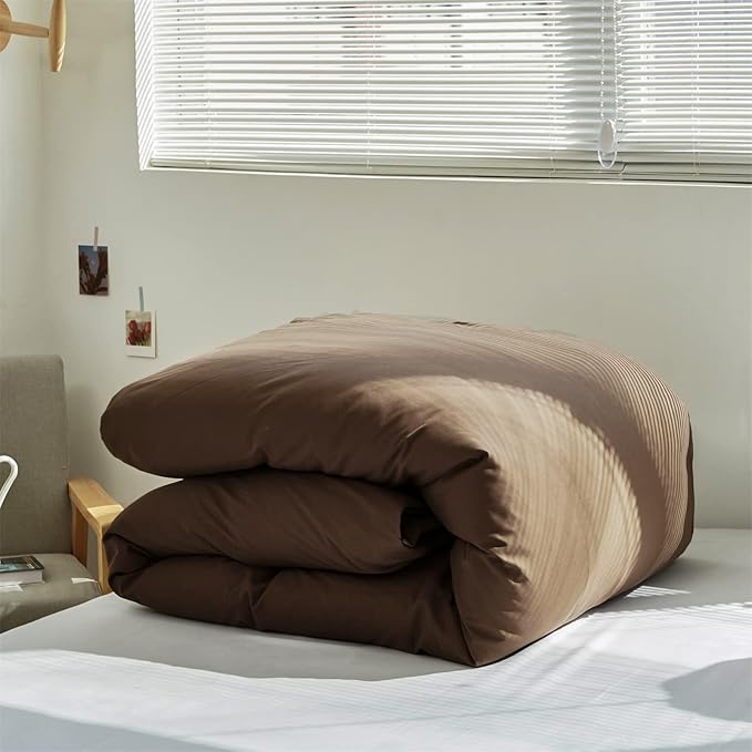 Cottonight Brown Comforter Set King Chestnut Brown Bedding Comforter Set Modern Chocolate Brown Blanket Quilts Modern Dark Brown Bedding Comforter Set for Women Men King Bed