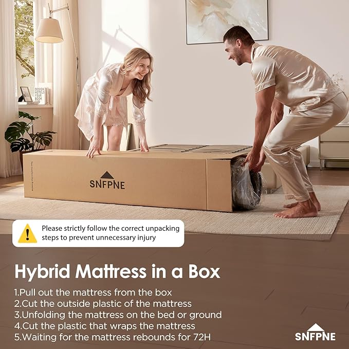 12 Inch Queen Mattress in a Box- Medium Firm Hybrid Memory Foam Mattress with Individual Pocket Springs for Pressure Relief & Motion Isolation, Fiberglass-Free Queen Size Mattresses, 80" x 60"
