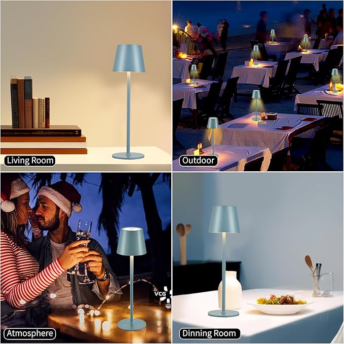 BGFHome Cordless Table Lamp LED Desk lamp,5000mAh Rechargeable Touch Night Light Wireless Minimalist Design for/Restaurant/Bedroom/Bars/Outdoor Party/Camping/Coffee Shop 2Pack