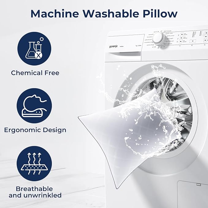 Bed Pillows King Size Set of 2, Pillow for Sleeping Premium Soft/Firm Hotel Bedding Pillow for Back, Stomach or Side Sleepers(White)