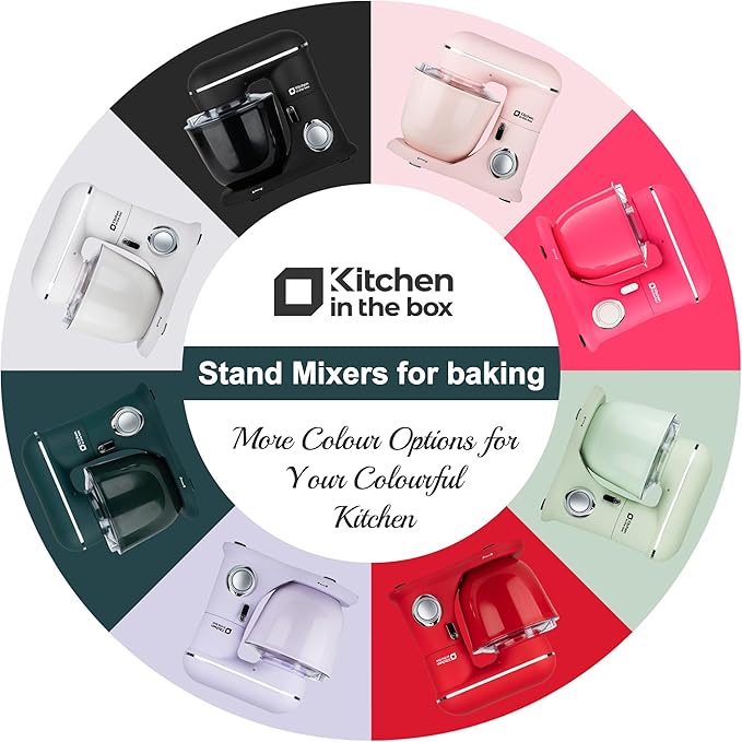 Kitchen in the box Stand Mixer, 4.5QT+5QT Two bowls Electric Food Mixer, 10 Speeds 3-IN-1 Kitchen Mixer for Daily Use with Egg Whisk,Dough Hook,Flat Beater (Rose Pink, 5QT)