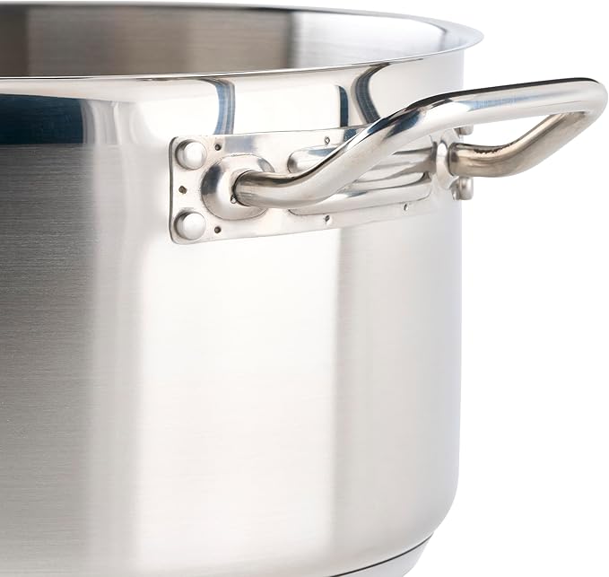Winco Heavy-Duty Stainless Steel Sauce Pan with Cover and Helper Handle, 10 Quart