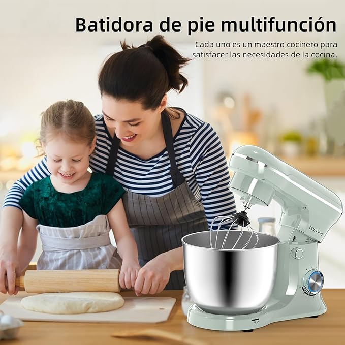 Electric Stand Mixer,660W 10 Speeds Tilt-Head Food Mixer, 3-IN-1 Kitchen Mixer for Daily Cooks with 6.5 QT Bowl,Dough Hook, Beater, Whisk (Morandi Green)