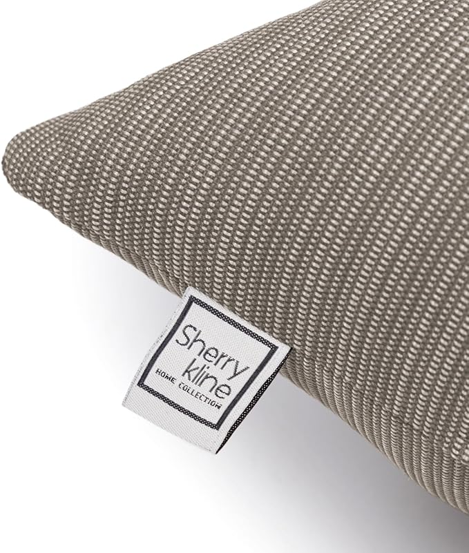 Sherry Kline Island Breeze Indoor/Outdoor Boudoir Filled Pillow, 13"x 18", Khaki 2 Count