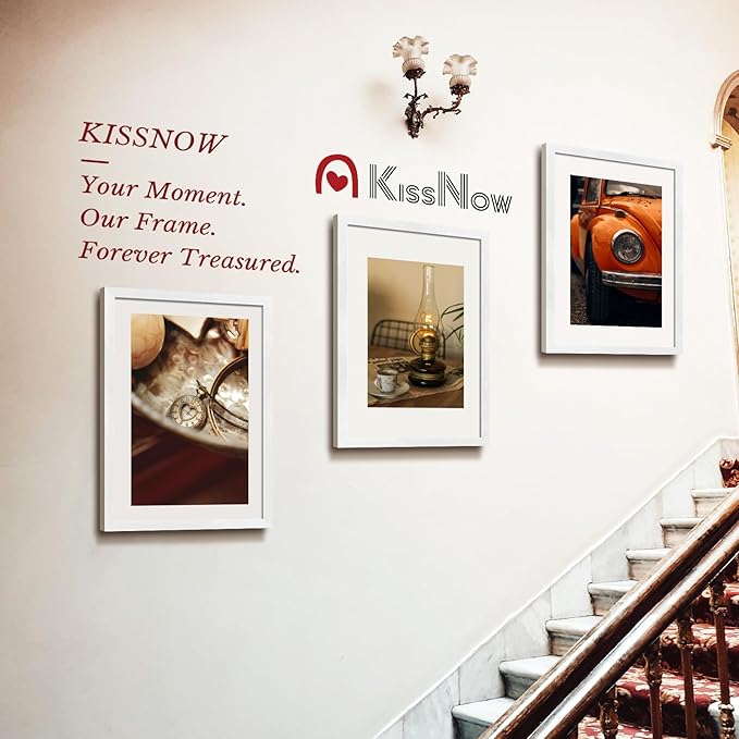 16x24 Poster Frame 4 Pack, Textured White Solid Wood Picture Frame, Wall Hanging