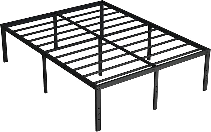 20 Inch King Bed Frame No Box Spring Needed, Heavy Duty King Platform Bed Frame Support Up to 3000 lbs, Easy Assembly, Noise Free, Black