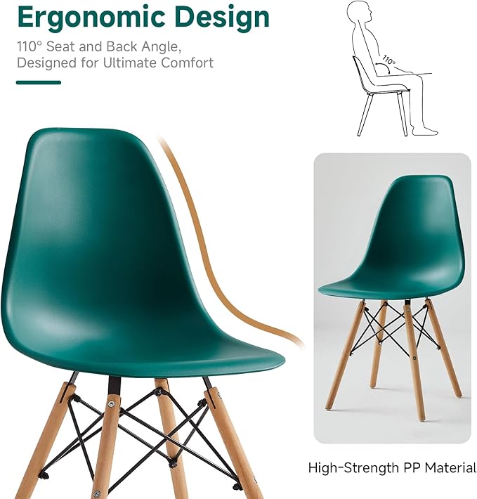 Round Dining Table Set for 4 31.5" Wood Dinner Table Circle Dining Table Kitchen Table Chairs Set of 4 with Wood Strip Base for Kitchen Living Room Space Saving Apartment(Green)