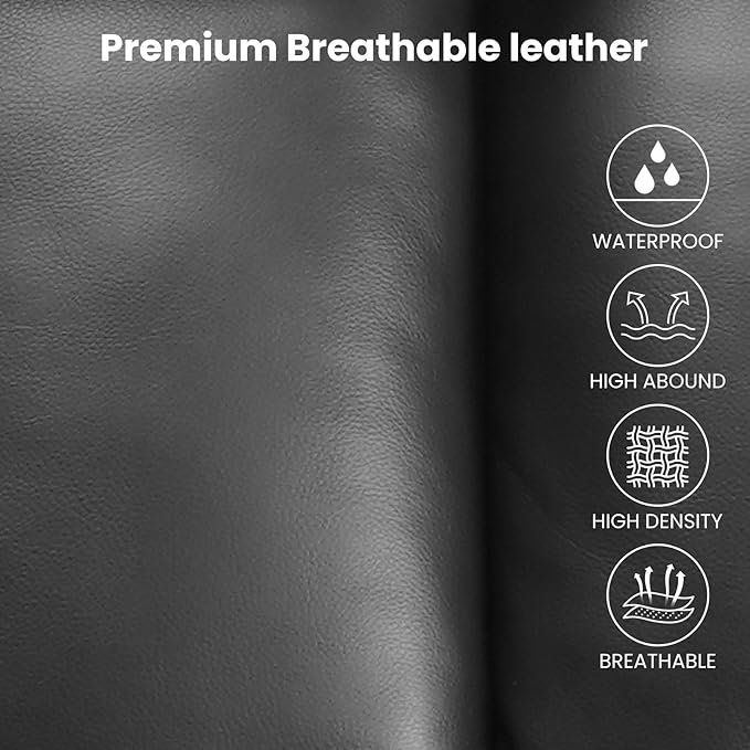 PARKOL Large Breathing Leather Infinite Position Power Lay Flat Lift Recliner Chairs for Elderly, Dual Motor with Massage and Heating,Extended Footrest,USB & Type-C Port and Remote,Black