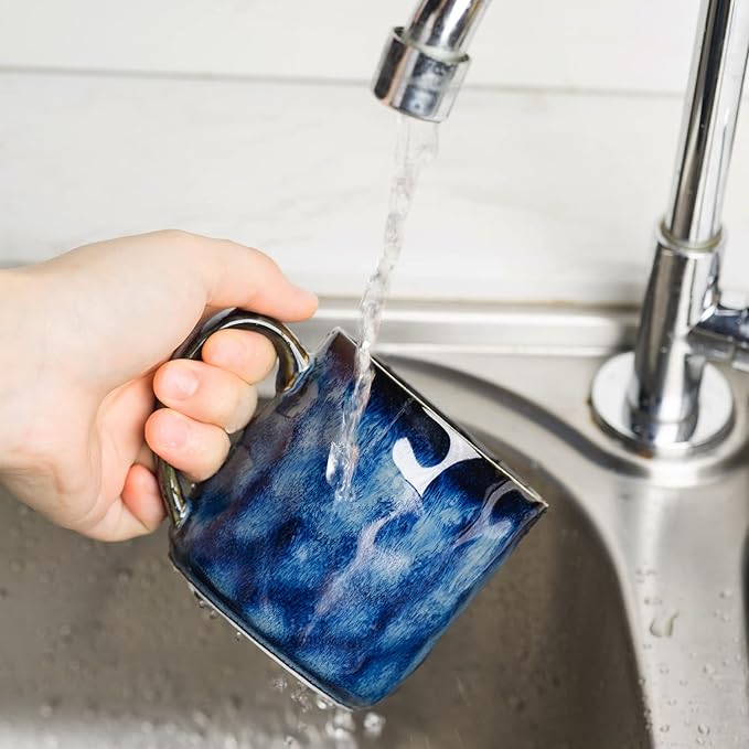 Ceramic Coffee Mugs - 12 Ounces Ceramic Mugs - Tea Cups with Handle - Funny Cappuccino Cups - Dishwasher Safe, Set of 4