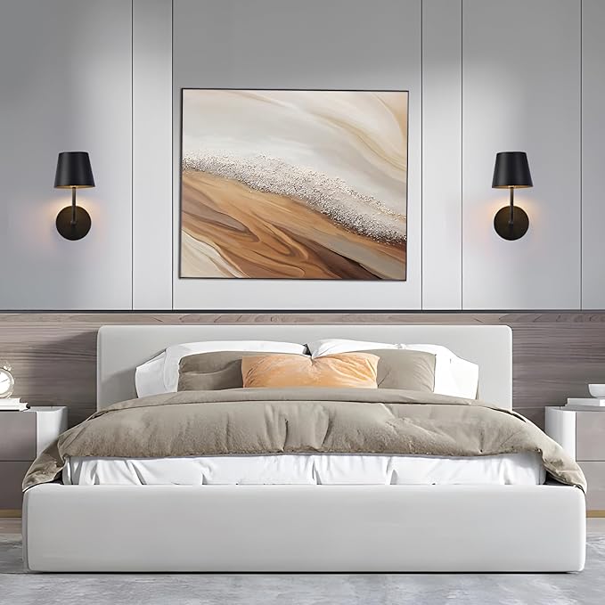 LED Wireless Wall Lamp Set of 2, with 5600mAh Rechargeable Battery Powered Wall Sconces, Touch for Remote Control Infinite Dimming Be Used for Bedroom Mirror Living Room Wall Painting (Black)