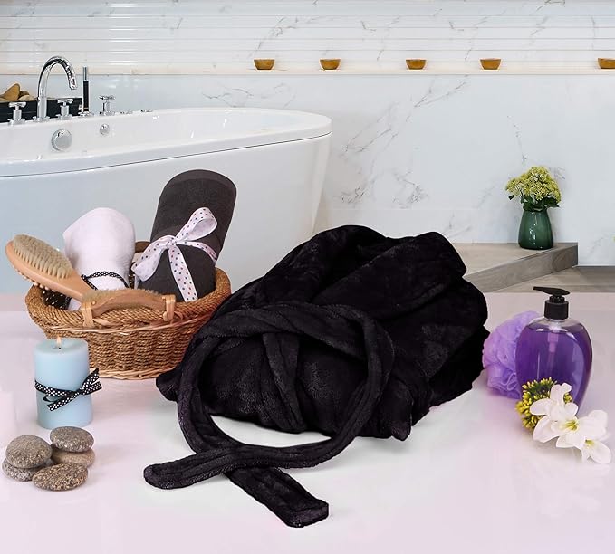 NY Threads Premium Womens Robe, Plush Fleece Long Bath Robe for Women, Fluffy Soft Women's Bathrobe