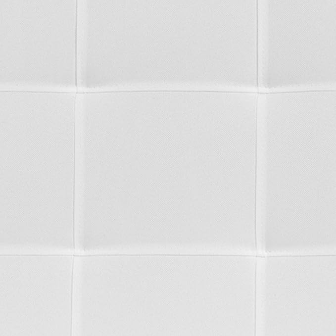 EMMA + OLIVER Quilted Tufted Upholstered King Size Headboard in White Fabric