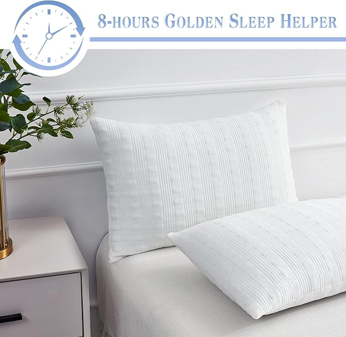 Meoflaw Cooling Pillows for Sleeping Standard Size,Shredded Memory Foam Bed Pillow with Double Sided Material Pillow Case,Adjustable Loft-Slow Rebound Standard Pillow for Side & Back Sleeper