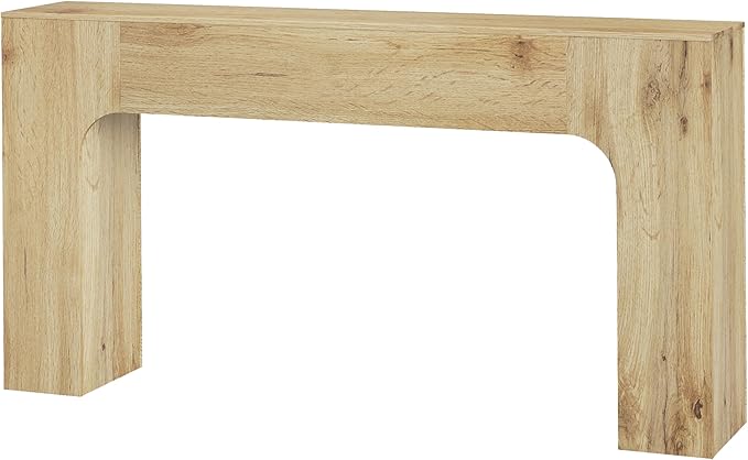 GarveeHome 63 Inch Farmhouse Console Table, Narrow Wood Entryway Sofa Table Behind Couch, Slim Rustic Hallway Furniture for Living Rooms, Foyers & Apartments, Oak