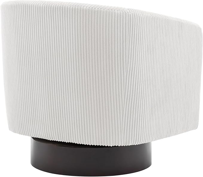 UIXE Swivel Accent Chair, Upholstered Corduroy Barrel Chair for Living Room, Small Single Sofa Bedroom Reading Seat, Set of 4, Beige