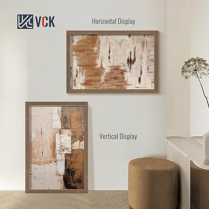 VCK 20x30 Brown Poster Frames 3 Pack, High-End Wood Wide Border Picture Frame,Multi-Directional Display Family Photos, Office Prints, Studio/Gallery/Home Artwork
