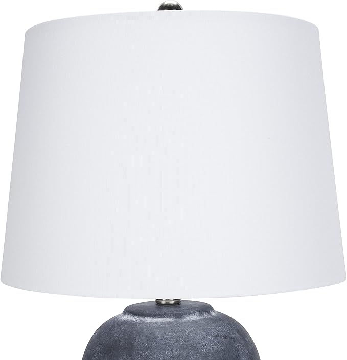 Nourison Home 23" Black Vintage Distressed Ceramic Pot Table Lamp for Bedroom, Living Room, Console, Entryway (Pack of 2)