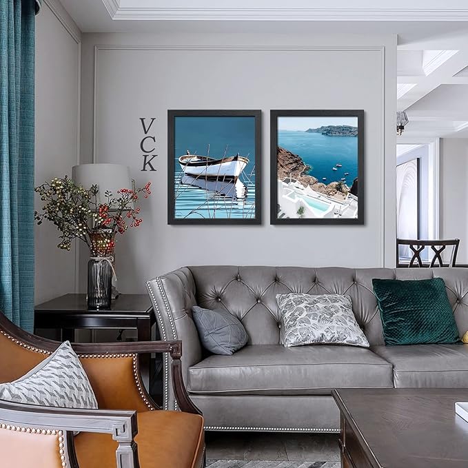 VCK 16x20 Poster Frame with Exclusive Black Woodgrain, Solid Wood Picture Frames for Wall - 2 pack