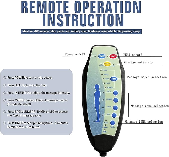 ANJHOME Overstuffed Massage Recliner Chairs with Heat and Vibration, Soft Fabric Single Manual Reclining Chair for Living Room Bedroom (Grey)