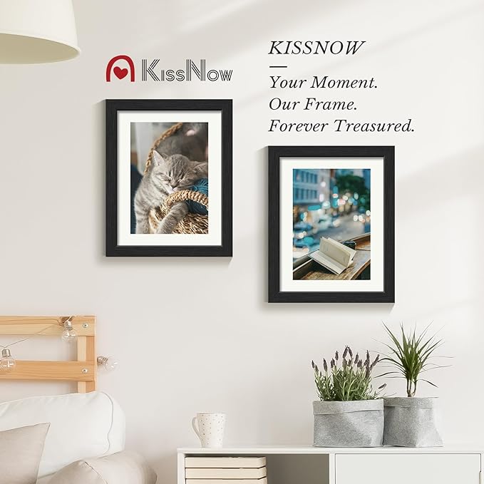 11x14 Picture Frame 4 Pack, Black Solid Wood, Wall Gallery Poster Frame