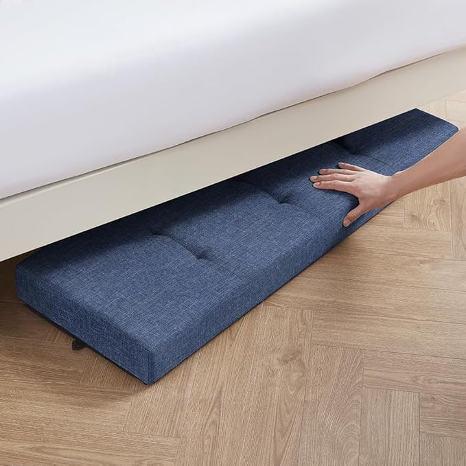 Ornavo Home 43 Inch Storage Ottoman, Large Storage Bench, Ottoman with Storage with Legs, Foot Rest Stool, Bedroom Bench - Navy Blue