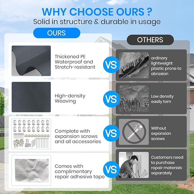 Carport 10x20 Heavy Duty Portable Garage,Carport Canopy with Roll-Up Windows & Doors,Portable Garages and Shelters with Removable Sidewalls,Car Tent Garage with All-Season Tarp for Truck Tractor Bike