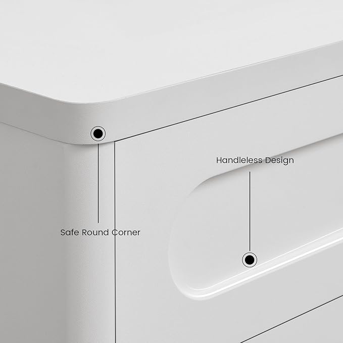 White Dresser for Bedroom with 8 Drawers, 47.2" Wide Dresser for Closet with Deep Drawer, Large Wood TV Stand, Modern Chest of Drawers for Bedroom, Hallway